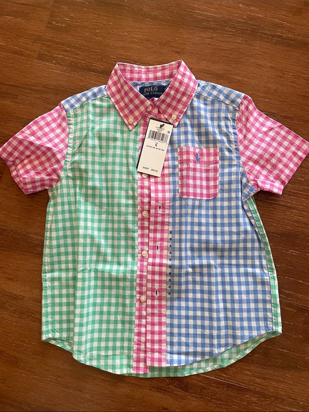 Polo by Ralph Lauren Kids Pink, Green & Blue Gingham Button-Down Shirt